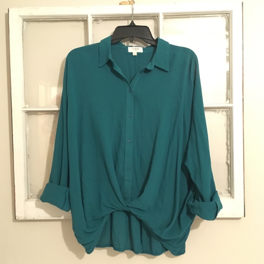 Umgee Gathered Button Down Blouse - image 1